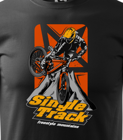 Tricou pentru biciclisti de downhill, idee de cadou, Single Track Downhill [1]