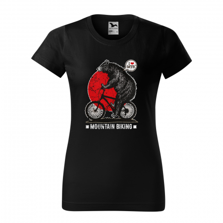 Tricouri biciclisti MTB - Tricou pentru biciclisti MTB, idee de cadou, Bear on Mountain Bike