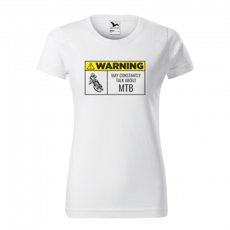 Tricouri biciclisti MTB - Tricou pentru biciclisti MTB, idee de cadou, Warning May Constantly Talk About MTB