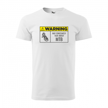 Tricouri biciclisti MTB - Tricou pentru biciclisti MTB, idee de cadou, Warning May Constantly Talk About MTB