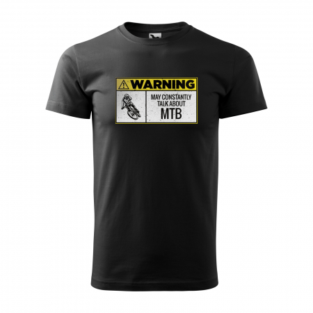 Tricouri biciclisti - Tricou pentru biciclisti MTB, idee de cadou, Warning May Constantly Talk About MTB