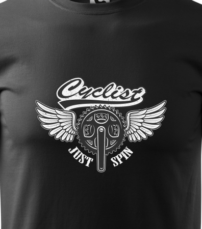 Tricou pentru biciclisti pasionati, idee de cadou, Cyclist Just Spin Wings [1]
