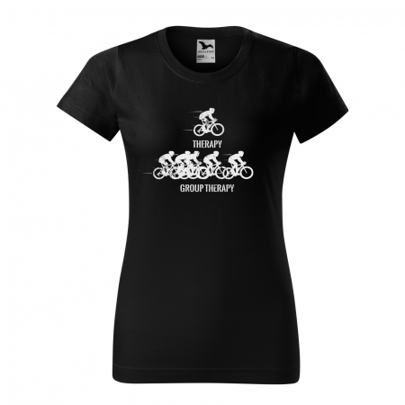 Tricouri biciclisti - Tricou pentru biciclisti pasionati, idee de cadou, Cyclist Therapy vs Group Therapy