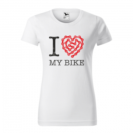 Tricouri biciclisti - Tricou pentru biciclisti pasionati, idee de cadou, I Love my Bike Chain Heart