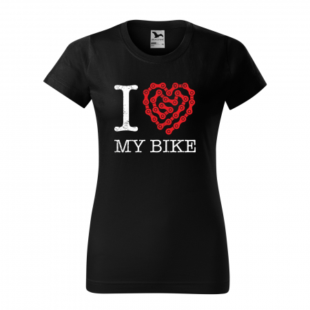 Tricouri biciclisti - Tricou pentru biciclisti pasionati, idee de cadou, I Love my Bike Chain Heart