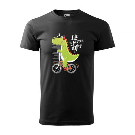Tricouri biciclisti - Tricou pentru biciclisti pasionati, idee de cadou, Life is Better on a Bike Singing Dinosaur