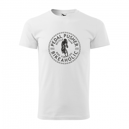 Tricouri biciclisti - Tricou pentru biciclisti pasionati, idee de cadou, Pedal Pusher BikeAholic