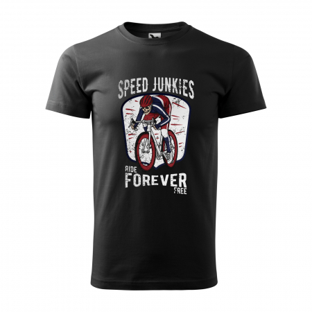 Tricouri biciclisti - Tricou pentru biciclisti pasionati, idee de cadou, Speed Junkies Ride Forever Forever Free