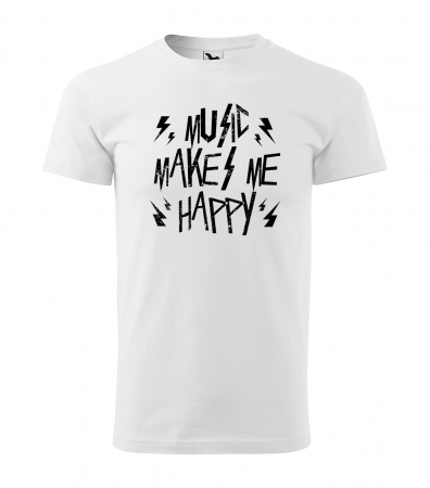 Tricouri music is life - Tricou pentru cei pasionati de muzica, cadoul perfect, Music Makes Me Happy