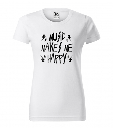 Tricouri music is life - Tricou pentru cei pasionati de muzica, cadoul perfect, Music Makes Me Happy
