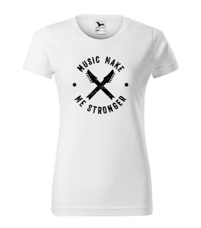 Tricouri music is life - Tricou pentru cei pasionati de muzica, cadoul perfect, Music Makes Me Stronger