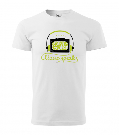 Tricouri music is life - Tricou pentru cei pasionati de muzica, cadoul perfect, Words Fail, Music Speaks