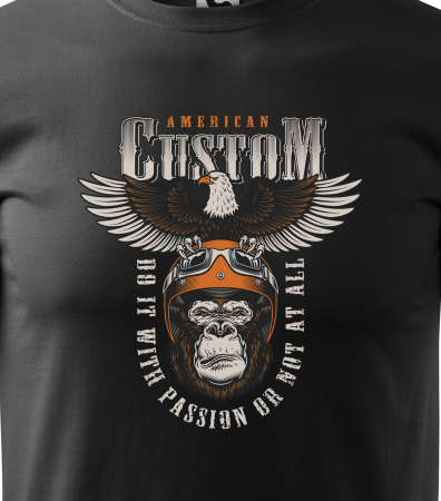 Tricou pentru motociclisti, bikeri, American Custom Gorilla [1]