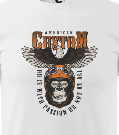 Tricou pentru motociclisti, bikeri, American Custom Gorilla [1]