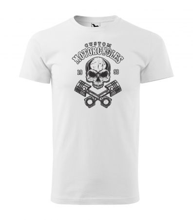 Tricouri motociclisti - Tricou pentru motociclisti, bikeri, American Custom Skull