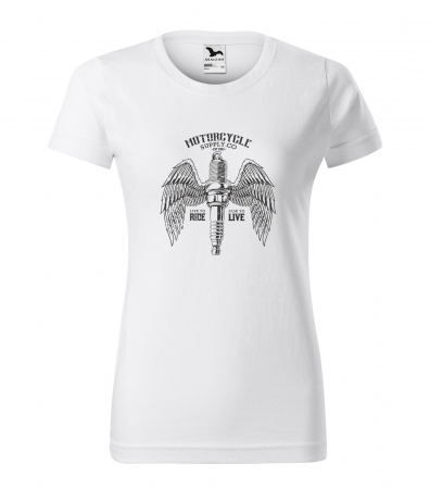 Tricouri motociclisti - Tricou pentru motociclisti, bikeri, Build and Repair Spark with Wings