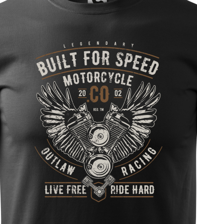 Tricou pentru motociclisti, bikeri, Built for speed [1]