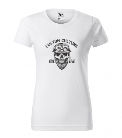 Tricouri motociclisti - Tricou pentru motociclisti, bikeri, Custom Culture Skull with Beard