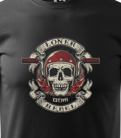Tricou pentru motociclisti, bikeri, Loner Rebel [1]