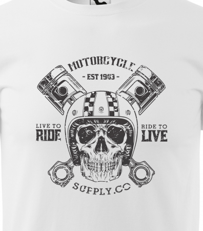 Tricou pentru motociclisti, bikeri, Motorcycle Supply Co Pistons [1]