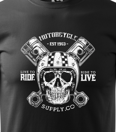 Tricou pentru motociclisti, bikeri, Motorcycle Supply Co Pistons [1]