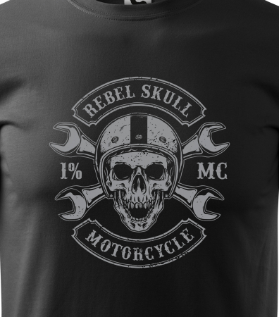 Tricou pentru motociclisti, bikeri, Rebel Skull Motorcycle [1]
