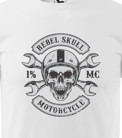 Tricou pentru motociclisti, bikeri, Rebel Skull Motorcycle [1]