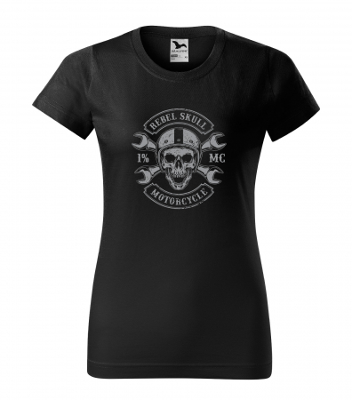 Tricouri motociclisti - Tricou pentru motociclisti, bikeri, Rebel Skull Motorcycle