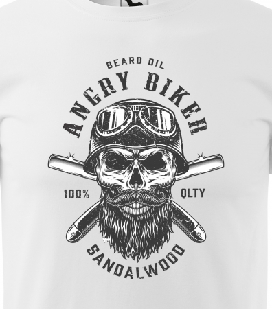 Tricou pentru motociclisti, bikeri, Skull Angry Biker [1]