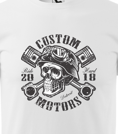 Tricou pentru motociclisti, bikeri, Skull Helmet Garage [1]