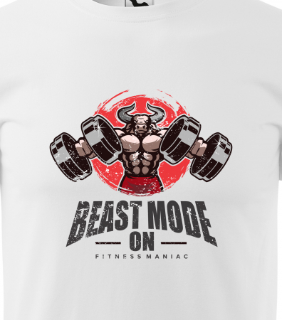 Tricou pentru pasionatii de fitness/sala de forta, Beast Mode ON Fitness Maniac [1]