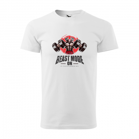 Tricouri sport/fitness - Tricou pentru pasionatii de fitness/sala de forta, Beast Mode ON Fitness Maniac