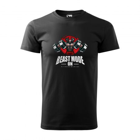 Tricouri fitness/sala de forta - Tricou pentru pasionatii de fitness/sala de forta, Beast Mode ON Fitness Maniac