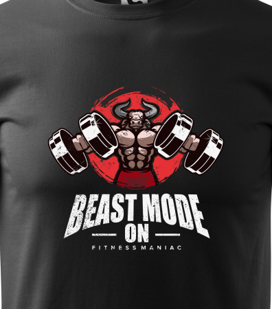 Tricou pentru pasionatii de fitness/sala de forta, Beast Mode ON Fitness Maniac [1]