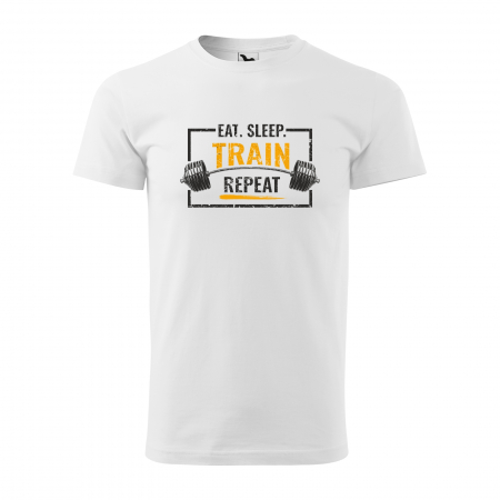 Tricouri fitness/sala de forta - Tricou pentru pasionatii de fitness/sala de forta, Eat Sleep Train Repeat