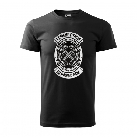 Tricouri sport/fitness - Tricou pentru pasionatii de fitness/sala de forta, Extreme Fitness No Pain No Gain Work Hard Train Hard