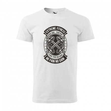 Tricouri fitness/sala de forta - Tricou pentru pasionatii de fitness/sala de forta, Extreme Fitness No Pain No Gain Work Hard Train Hard