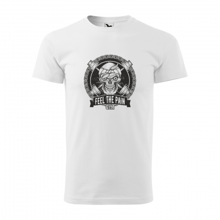 Tricouri fitness/sala de forta - Tricou pentru pasionatii de fitness/sala de forta, Feel The Pain GYM Skull