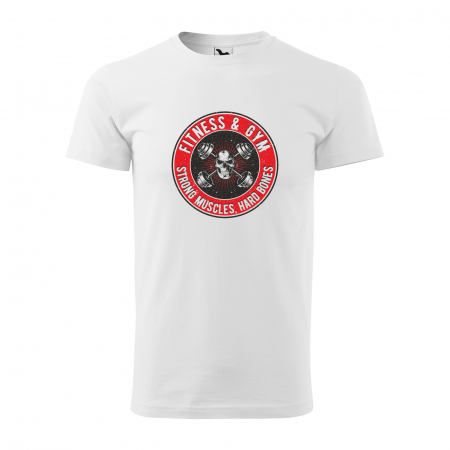 Tricouri sport/fitness - Tricou pentru pasionatii de fitness/sala de forta, Fitness and Gym Strong Muscles Hard Bones