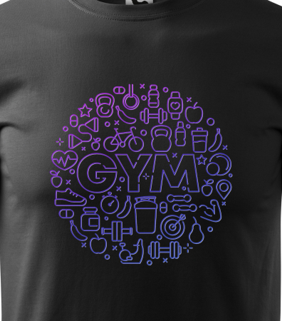 Tricou pentru pasionatii de fitness/sala de forta, Heart GYM Icons [1]