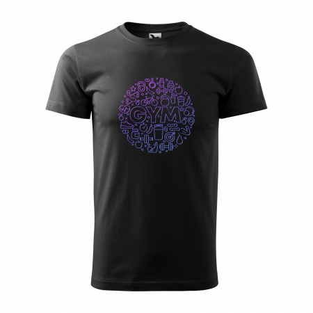 Tricouri sport/fitness - Tricou pentru pasionatii de fitness/sala de forta, Heart GYM Icons