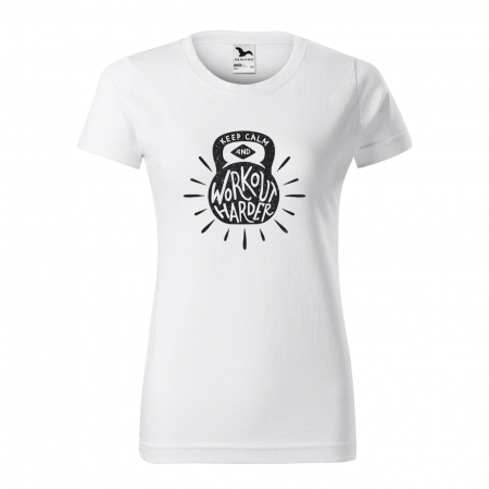 Tricouri sport/fitness - Tricou pentru pasionatii de fitness/sala de forta, Keep Calm and Workout Harder