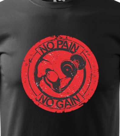 Tricou pentru pasionatii de fitness/sala de forta, No Pain No Gain Arm Red Point [1]