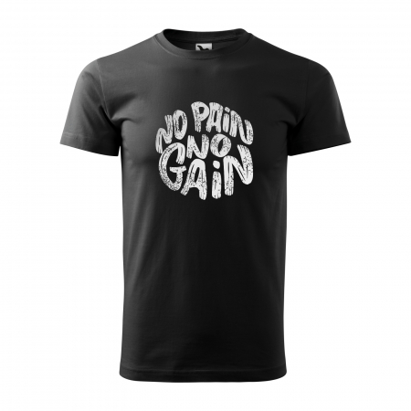 Tricouri sport/fitness - Tricou pentru pasionatii de fitness/sala de forta, No Pain No Gain Grunge