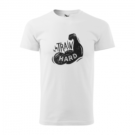 Tricouri sport/fitness - Tricou pentru pasionatii de fitness/sala de forta, Train Hard Arm Muscles