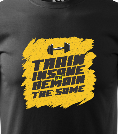 Tricou pentru pasionatii de fitness/sala de forta, Train Insane or Remain the Same [1]