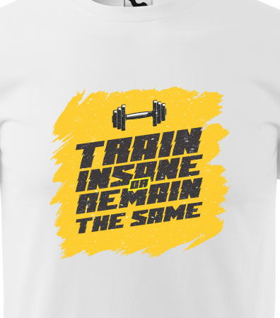 Tricou pentru pasionatii de fitness/sala de forta, Train Insane or Remain the Same [1]