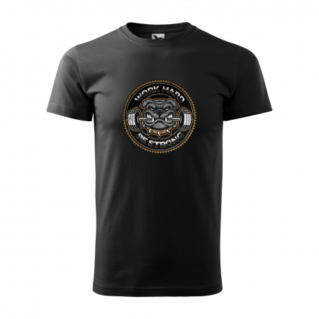 Tricouri sport/fitness - Tricou pentru pasionatii de fitness/sala de forta, Work Hard Be Strong Bulldog