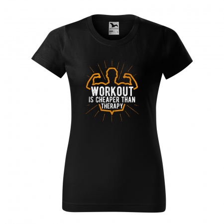 Tricouri fitness/sala de forta - Tricou pentru pasionatii de fitness/sala de forta, Workout is Cheaper than Therapy