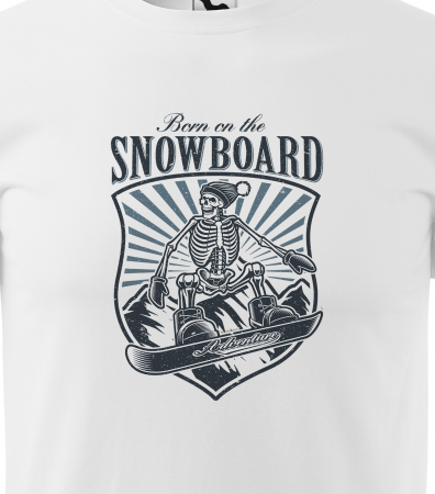 Tricou pentru pasionatii de snowboard, cadoul perfect, Bord to Snowboard Skeleton [1]